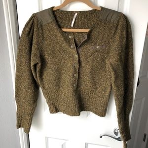 Free People Sergeant Henley Ribbed Cropped Sweater